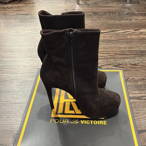 pour la victoire Zane Suede Ankle Boot brown suede - Picture 3 of 4